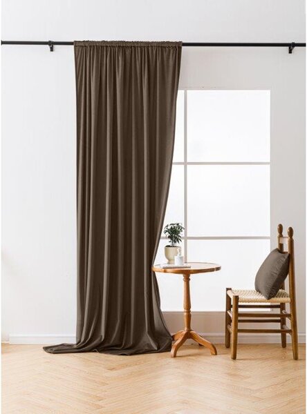 Smeđa zamračujuća zavjesa VELVET 140x270 cm Sistem za vješanje: Traka za nabiranje