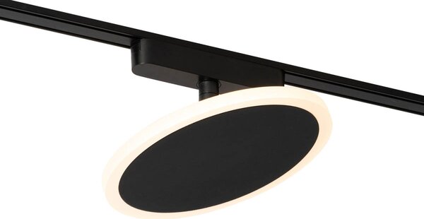 Moderno crno reflektorsko svjetlo za jednofazni sustav tračnica s uključenim LED - Magnetic Puk