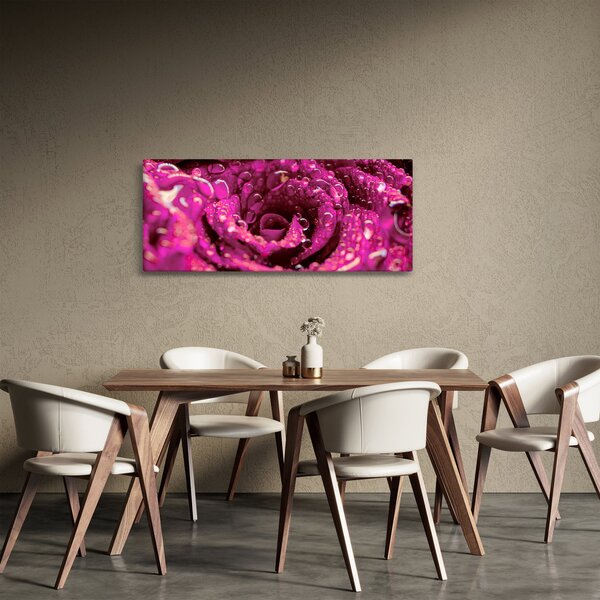 Slika cvijeta ružičaste ruže (120x50 cm)