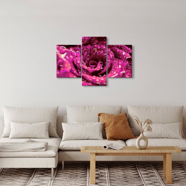 Slika cvijeta ružičaste ruže (90x60 cm)
