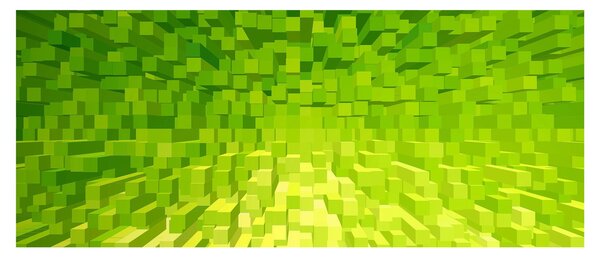 Slika žuto-zelenih kocki (120x50 cm)
