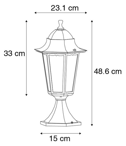 Klasično postolje svjetiljke za vanjske prostore crno 48,6 cm IP44 - New Orleans