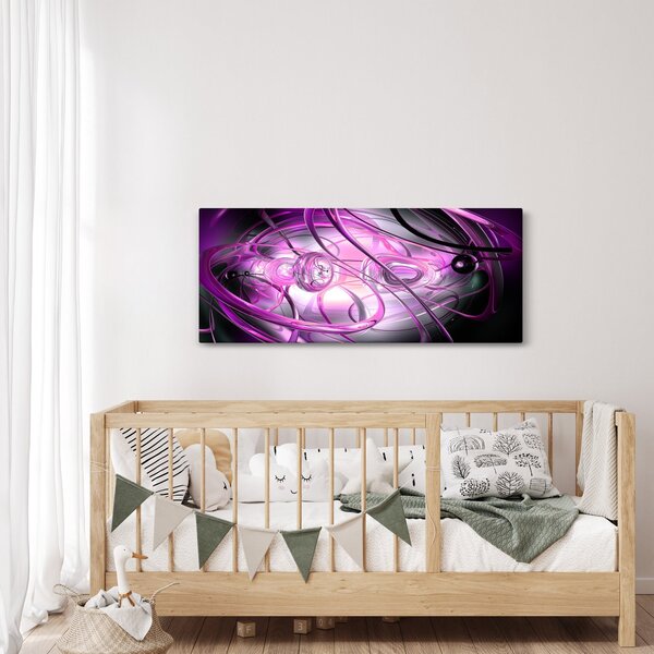 Slika predivne ljubičaste apstrakcije (120x50 cm)