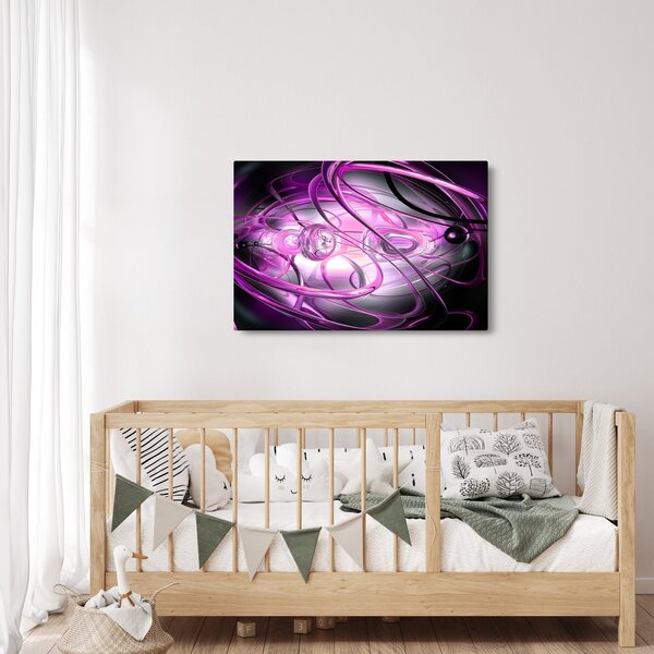 Slika predivne ljubičaste apstrakcije (90x60 cm)