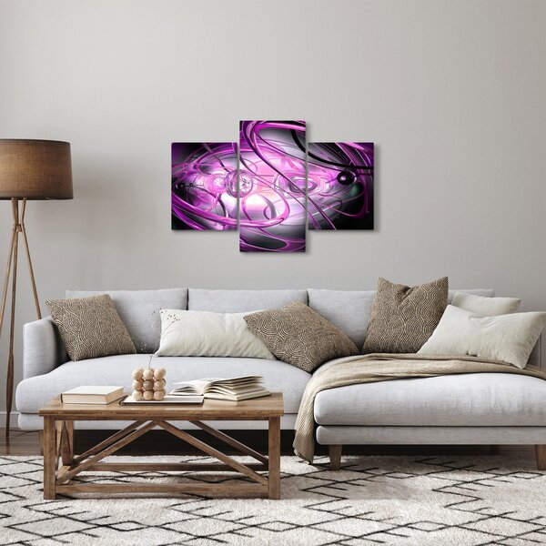Slika predivne ljubičaste apstrakcije (90x60 cm)