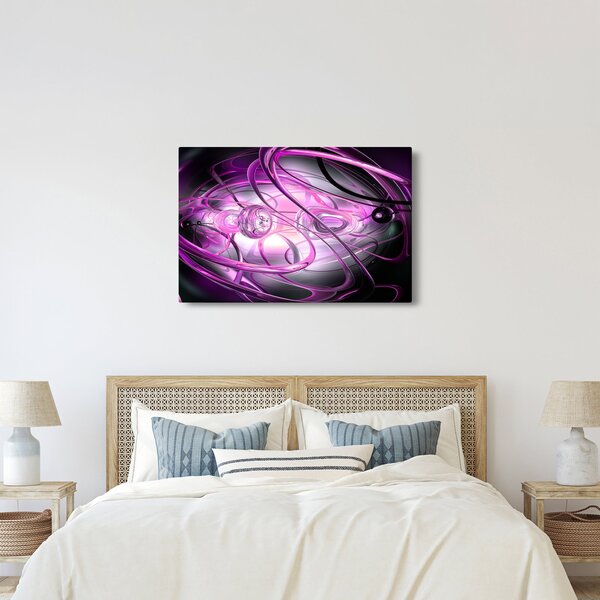Slika predivne ljubičaste apstrakcije (90x60 cm)