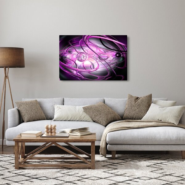 Slika predivne ljubičaste apstrakcije (90x60 cm)