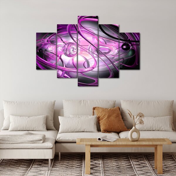 Slika predivne ljubičaste apstrakcije (150x105 cm)