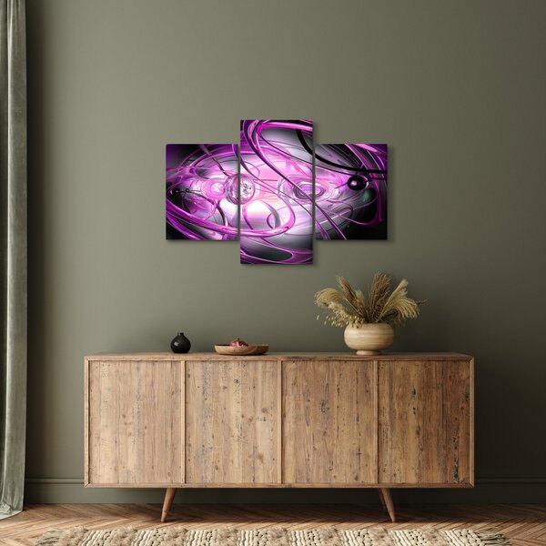 Slika predivne ljubičaste apstrakcije (90x60 cm)