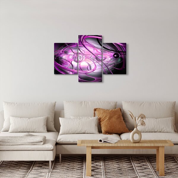 Slika predivne ljubičaste apstrakcije (90x60 cm)