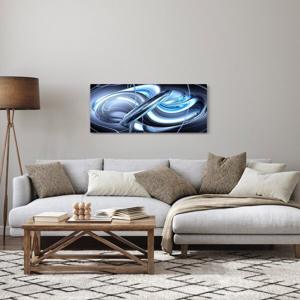 Slika plave apstrakcije (120x50 cm)