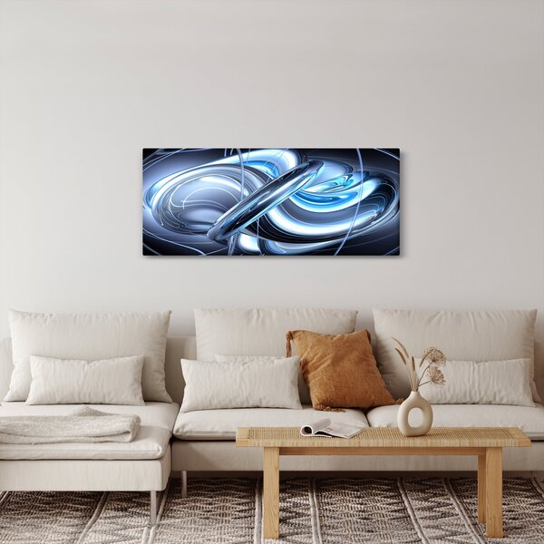 Slika plave apstrakcije (120x50 cm)