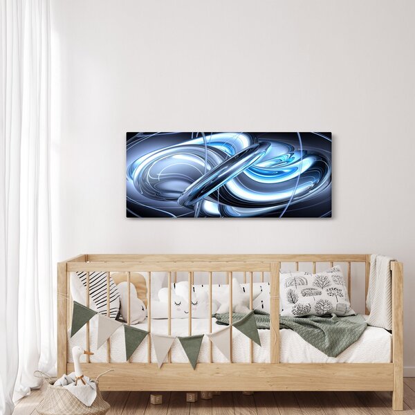 Slika plave apstrakcije (120x50 cm)