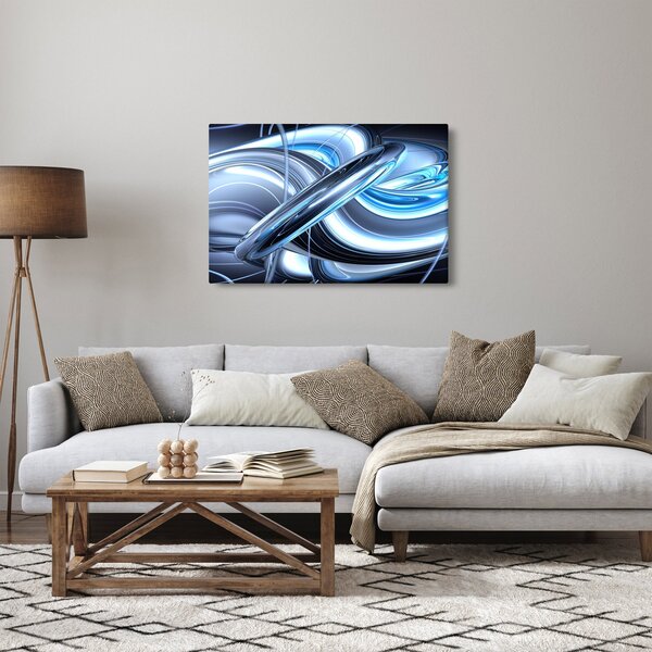 Slika plave apstrakcije (90x60 cm)