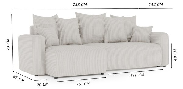 Zondo.hr Kutna garnitura Denia (L) (bež). Akcija -20%. 1133105