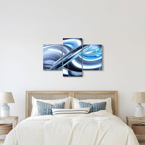 Slika plave apstrakcije (90x60 cm)