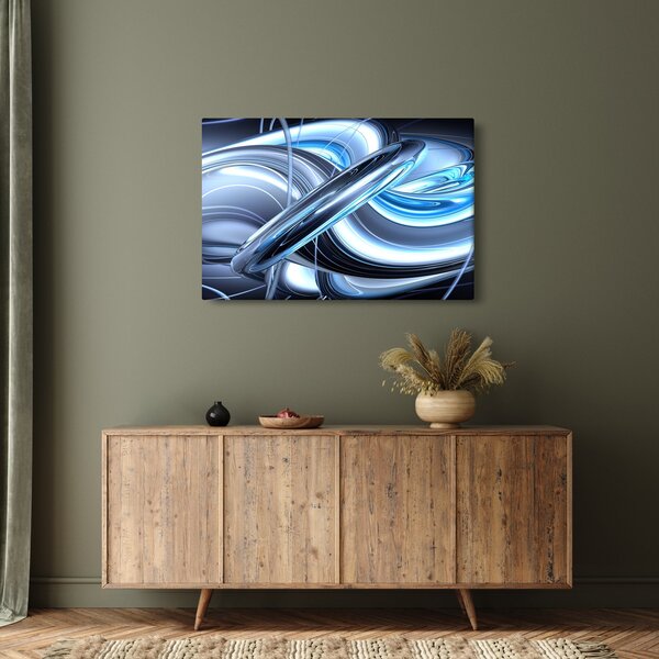 Slika plave apstrakcije (90x60 cm)