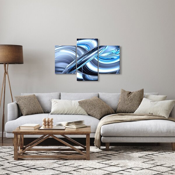 Slika plave apstrakcije (90x60 cm)