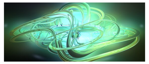 Slika zelene apstrakcije (120x50 cm)