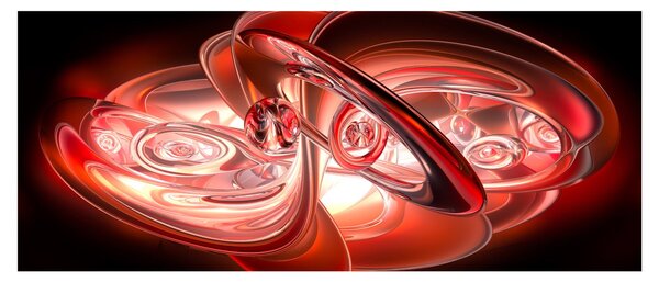 Slika - crveni oblici (120x50 cm)