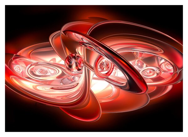 Slika - crveni oblici (70x50 cm)