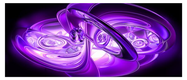 Slika ljubičastih fraktala (120x50 cm)