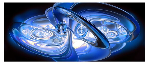 Plava apstraktna slika (120x50 cm)