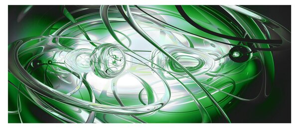 Slika zelene apstrakcije (120x50 cm)