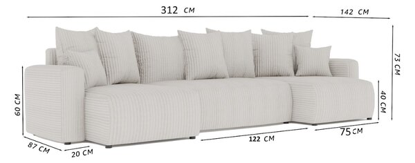 Zondo.hr Kutna garnitura Denia U (tamnoplava). Akcija -20%. 1133140