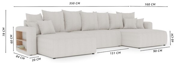 Kutna garnitura Napolia U (bež)