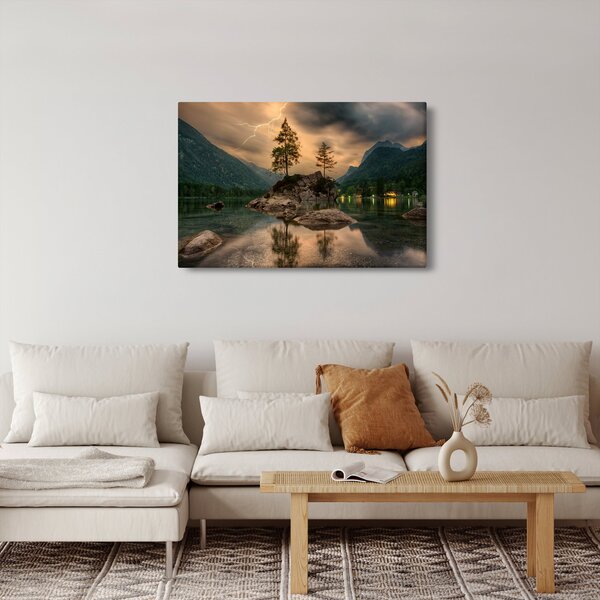 Slika - jezero u planinama (90x60 cm)