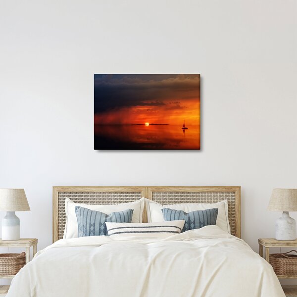 Slika zalaska sunca s jedrilicom (70x50 cm)