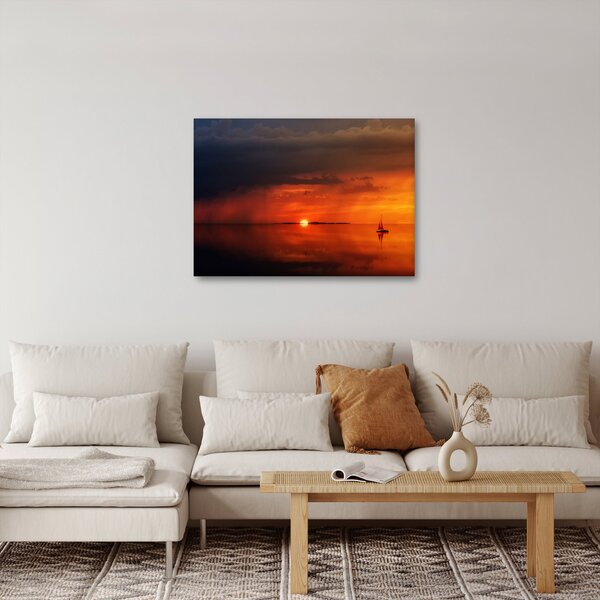 Slika zalaska sunca s jedrilicom (70x50 cm)