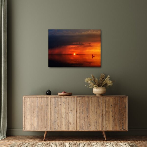 Slika zalaska sunca s jedrilicom (70x50 cm)