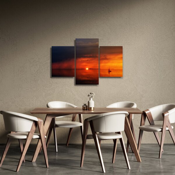 Slika zalaska sunca s jedrilicom (90x60 cm)