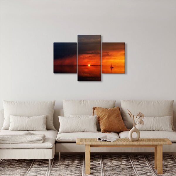 Slika zalaska sunca s jedrilicom (90x60 cm)
