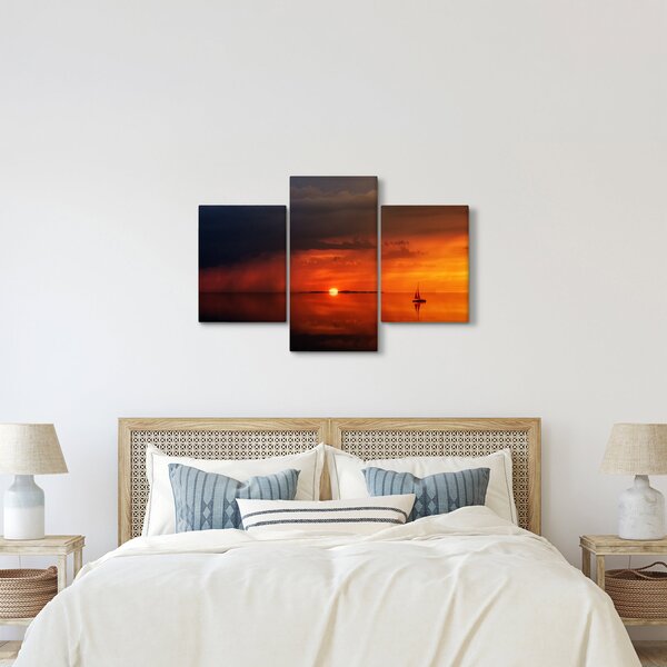Slika zalaska sunca s jedrilicom (90x60 cm)