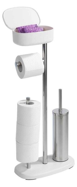 Bijeli/u srebrnoj boji držač za WC papir od nehrđajućeg čelika sa četkom Rivazza – Wenko