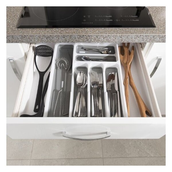 Bijeli/sivi plastičan organizator pribora 58,5 x 41,5 cm – Addis