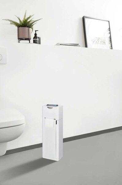 Bijeli plastičan držač za WC papir sa četkom Imon – Wenko
