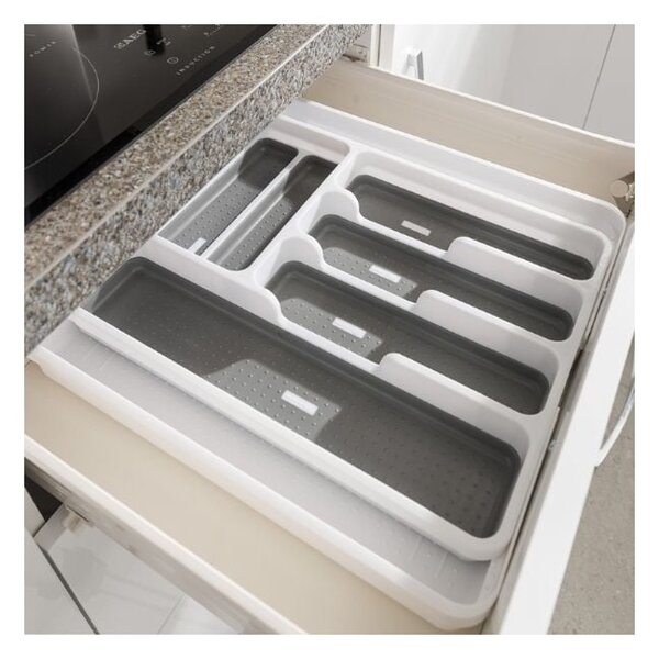 Bijeli/sivi plastičan organizator pribora 58,5 x 41,5 cm – Addis