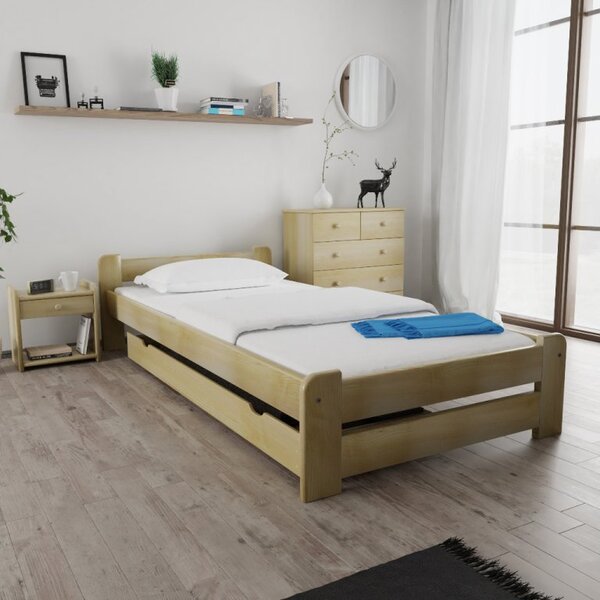 Krevet Emily 90 x 200 cm, borovo drvo Podnica: Sa podnicom od letvi, Madrac: Bez madraca