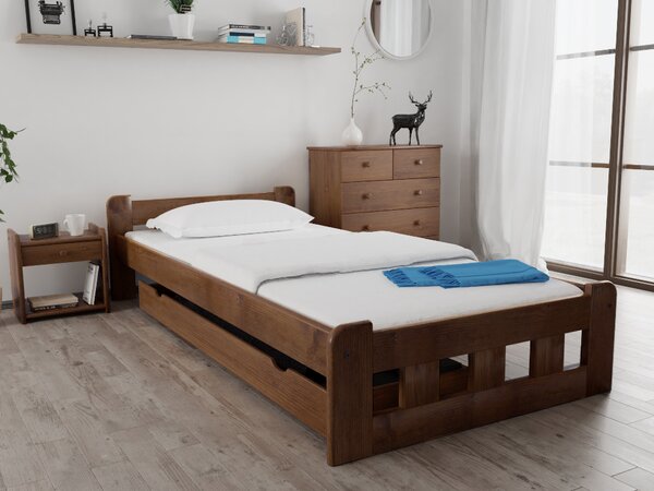 Krevet Naomi povišen 120 x 200 cm, hrast Podnica: Sa podnicom od letvi, Madrac: Madrac Somnia 17 cm