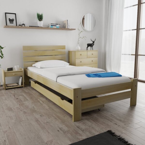 Krevet PARIS povišen 80 x 200 cm, borovo drvo Podnica: Sa lameliranom podnicom, Madrac: Madrac Sommera 18 cm