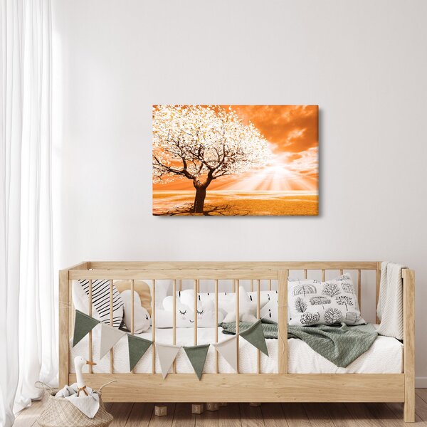 Narančasta slika stabla (90x60 cm)