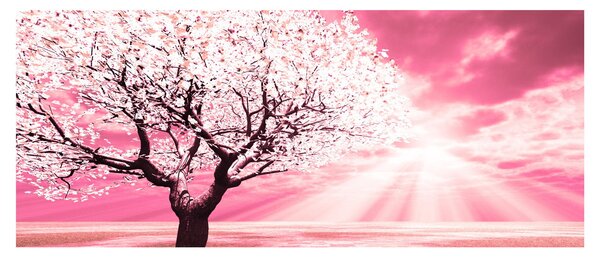 Ružičasta slika stabla (120x50 cm)