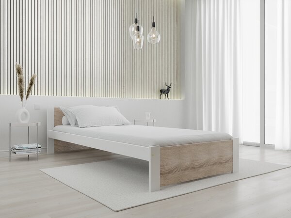 Krevet IKAROS 90 x 200 cm, bijela/hrast sonoma Podnica: Bez podnice, Madrac: Bez madraca