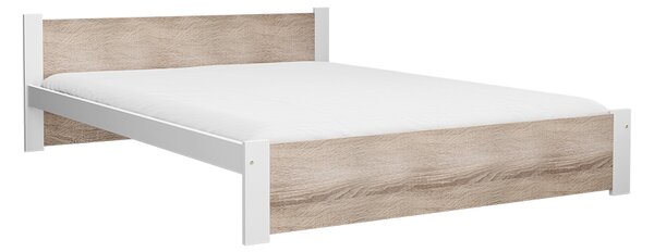 Krevet IKAROS 140 x 200 cm, bijela/hrast sonoma Podnica: Sa podnicom od letvi, Madrac: Madrac Deluxe 10 cm