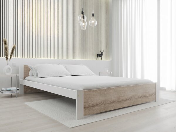 Krevet IKAROS 180 x 200 cm, bijela/hrast sonoma Podnica: Sa lameliranom podnicom, Madrac: Bez madraca