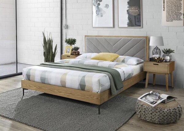 Sivi moderan krevet GUTULIA 160 x 200 cm